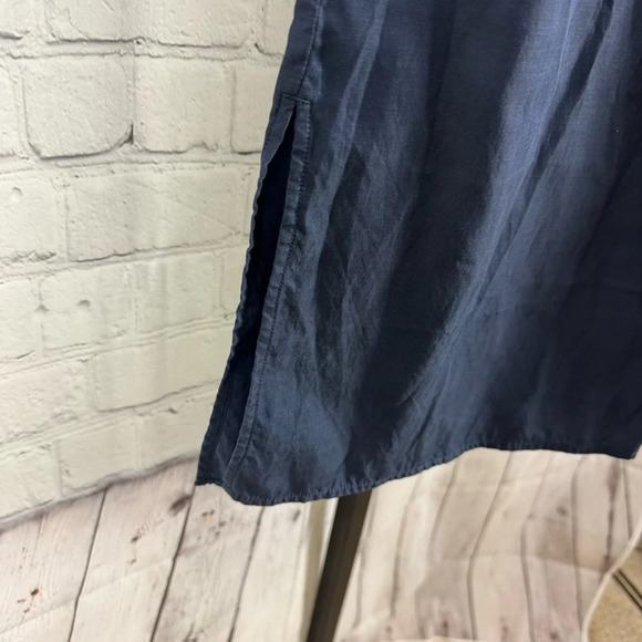 COS Navy Lightweight Midi Skirt Pockets Size 4 - Picture 5 of 7